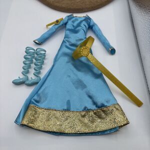 Disney Doll Clothes 11"-Brave Merida Blue Gown-Shoes-Belt-Crown Replace Preowned
